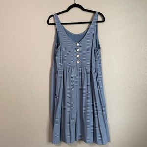 Blue Short Dress with Floral Pattern